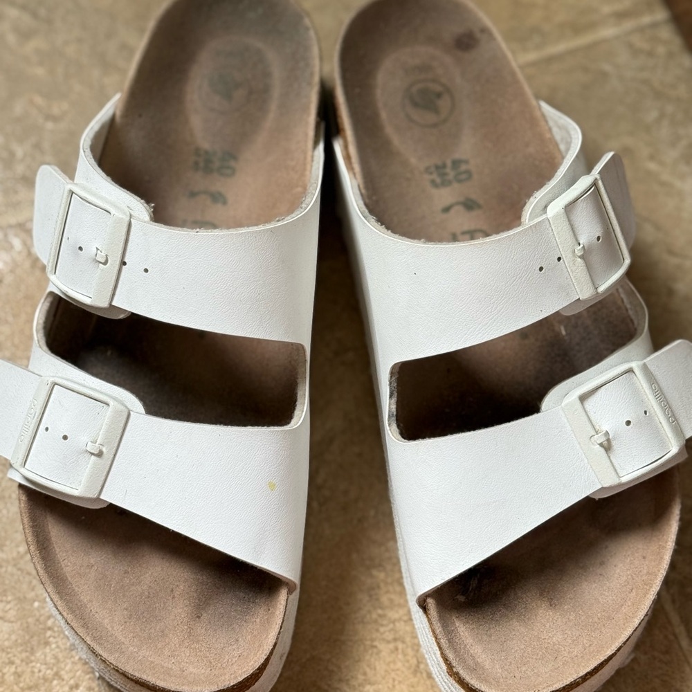 Papillio White Double Strap Sandals